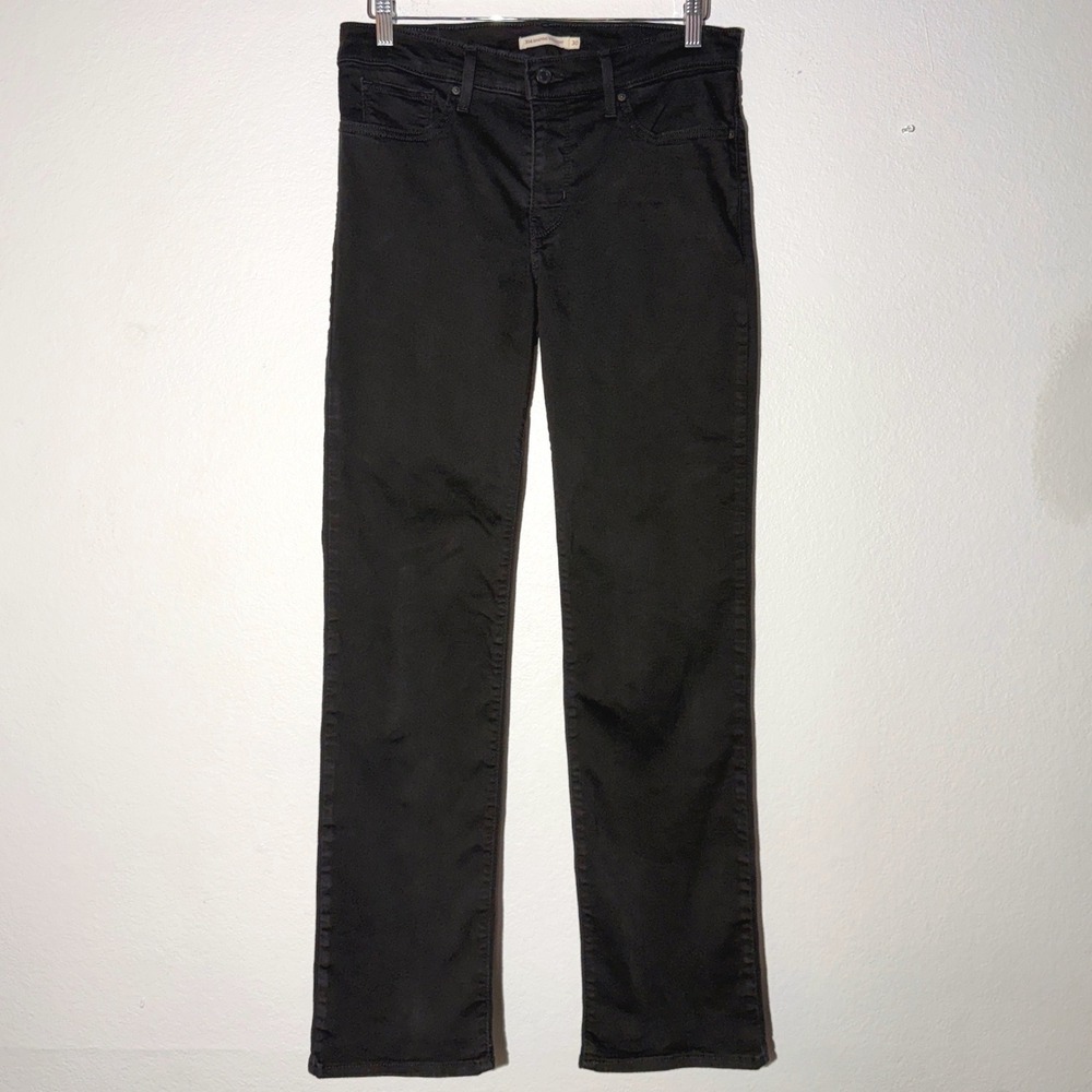 Levis 314 Shaping Straight Jeans Black Mid Rise Denim 30x32 Stretch